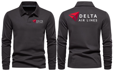 AIR DELTA AIRLINES LONG SLEEVE POLO